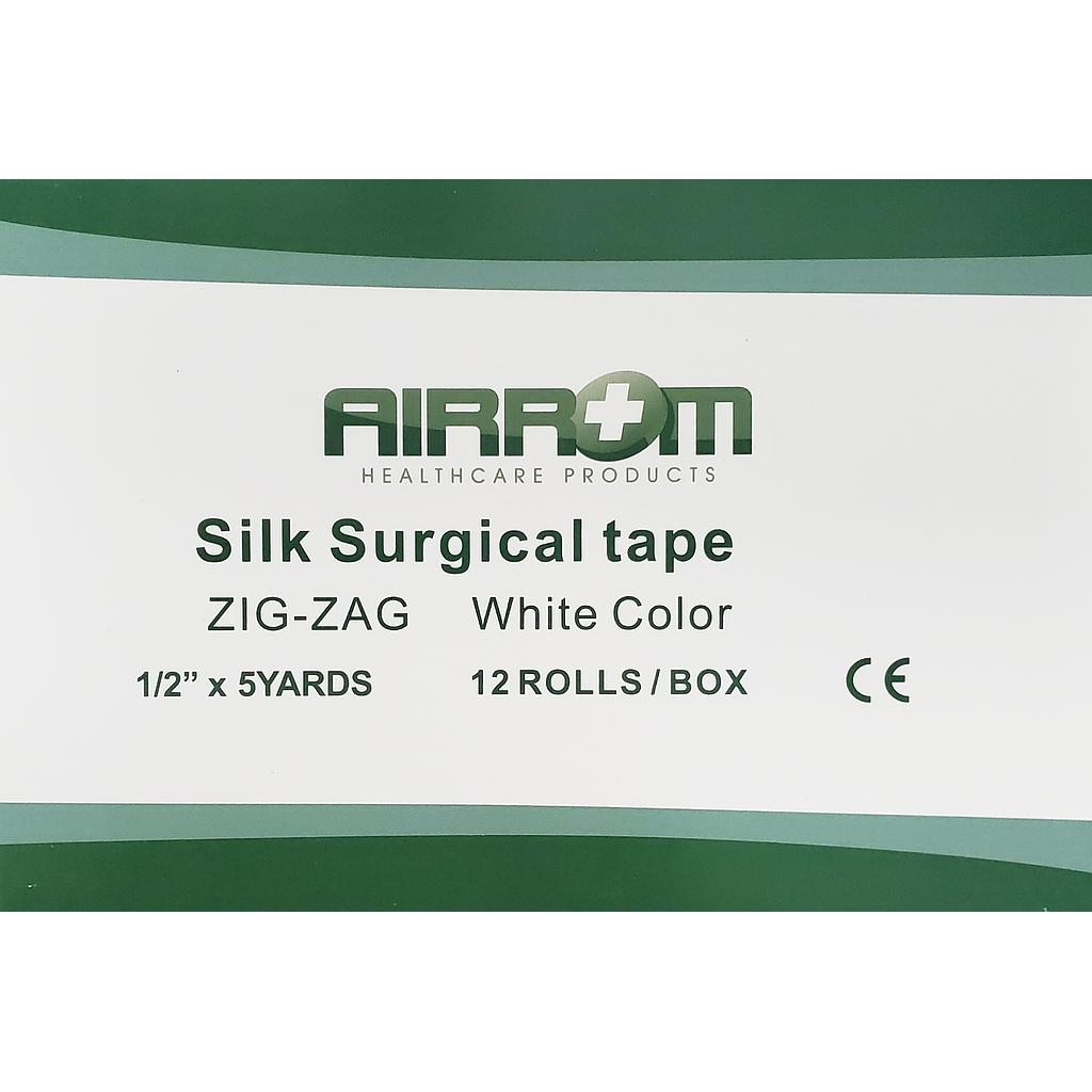 Cinta Adhesiva Airrom (Rollo Esparadrapo) 1/2 x 5 Yarda x 12 Unds