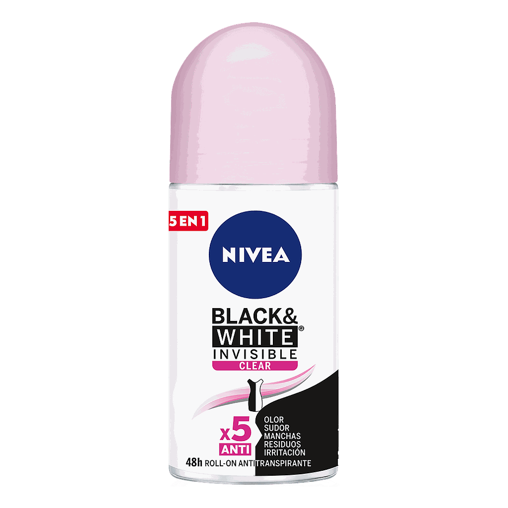 Nivea Deo Roll On Clear Inv. Black & White x 50ml