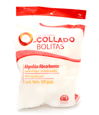 Algodon Collado Bolitas Blancas x 100 unds