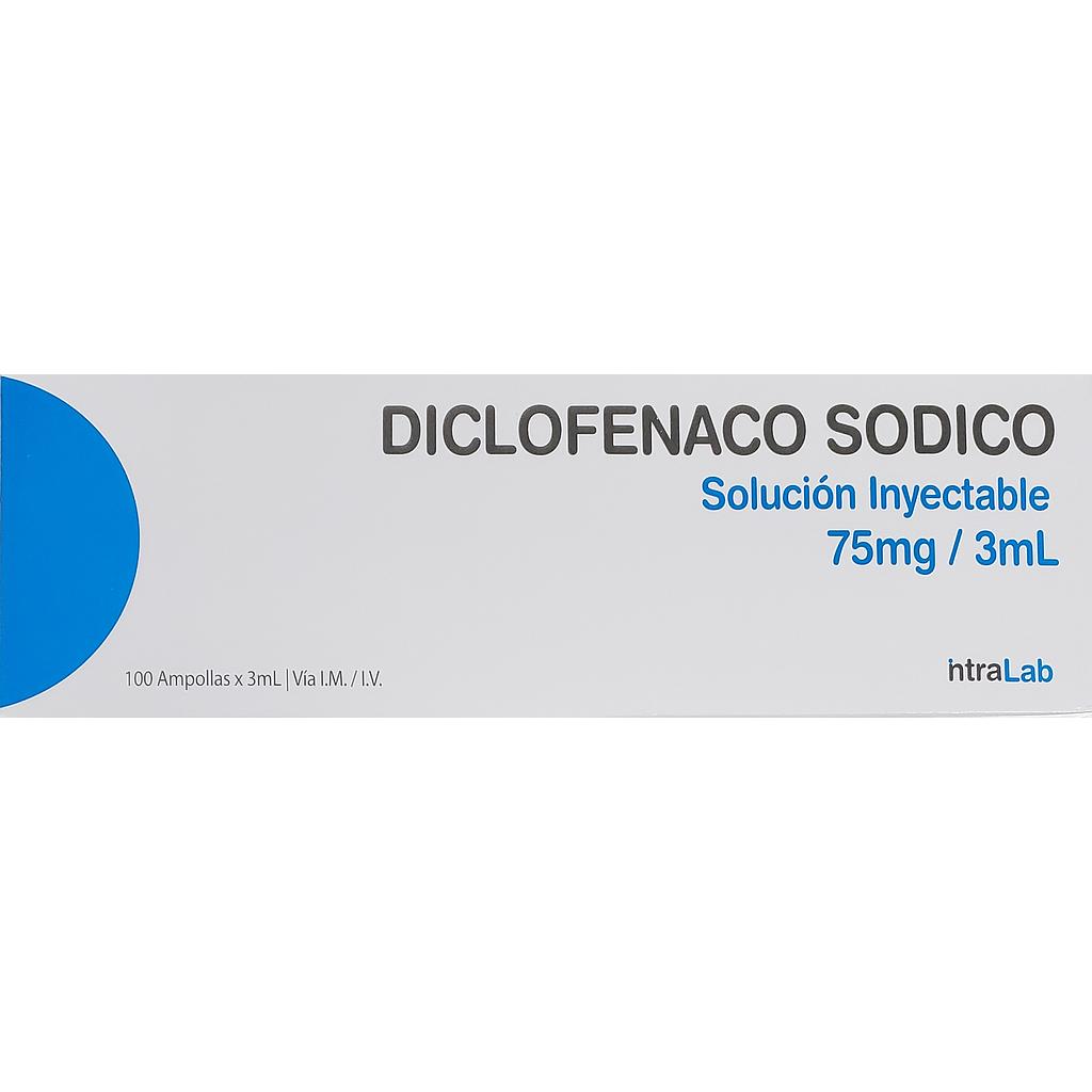 Diclofenac Sodico Intralab 75mg/3ml x 100 Amp