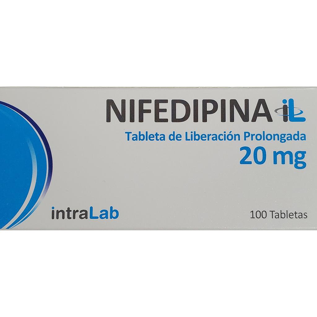Nifedipina Intralab 20mg x 100 Tabs