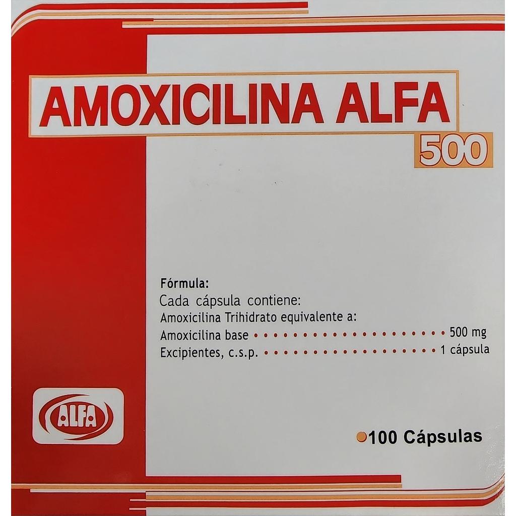 Amoxicilina Alfa 500mg x 100 Caps