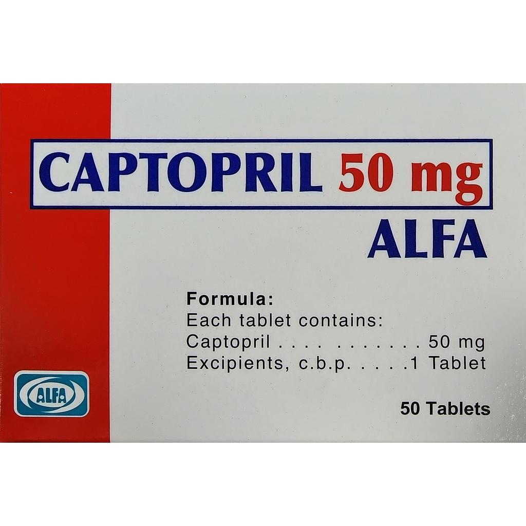 Captopril Alfa 50mg x 50 Caps