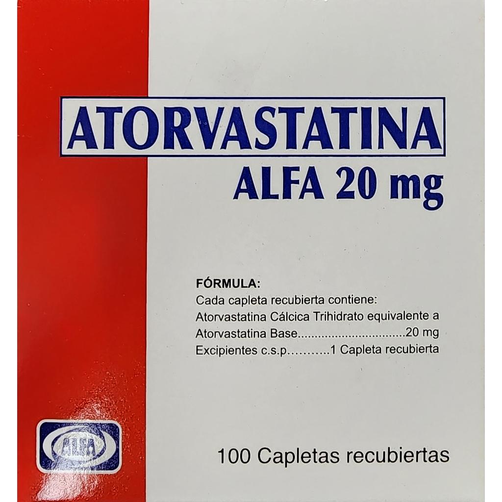 Atorvastatina Alfa 20mg x 100 Caps