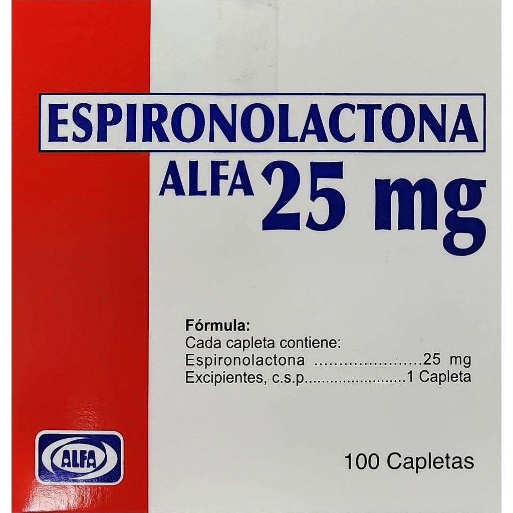 Espironolactona Alfa 25mg x 100 Caps