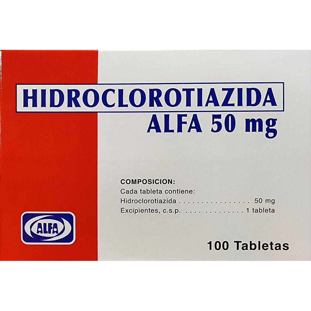 Hidroclorotiazida Alfa 50mg x 100 Tabs
