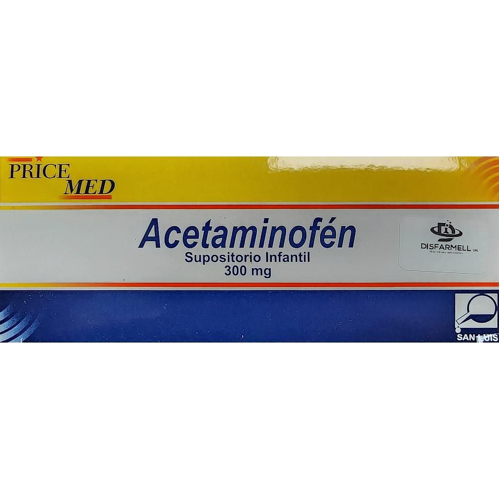 Acetaminofen Pricemed 300mg x 100 Supo.