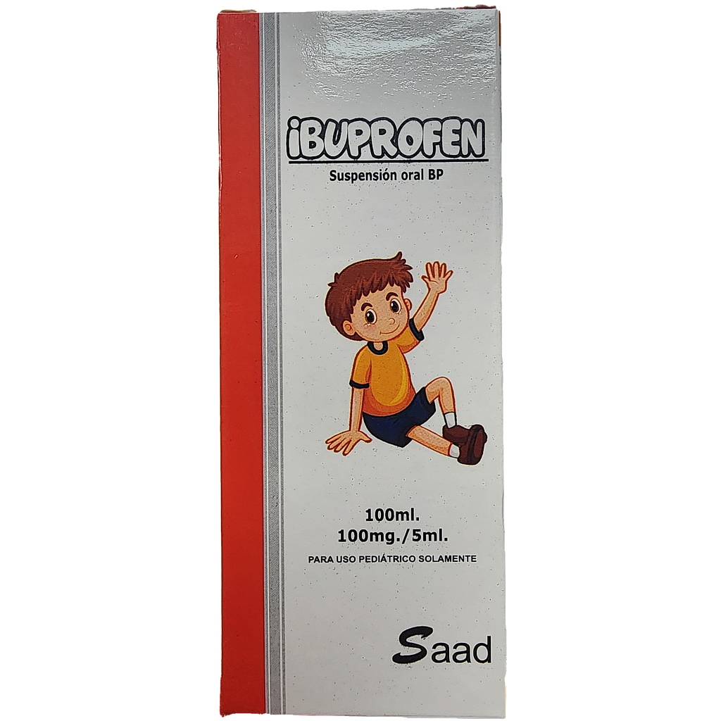 Ibuprofen Saad 100mg/5ml Jbe x 100ml