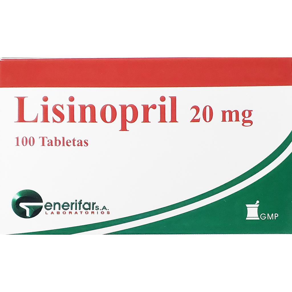 Lisinopril Generifar 20mg x 100 Caps