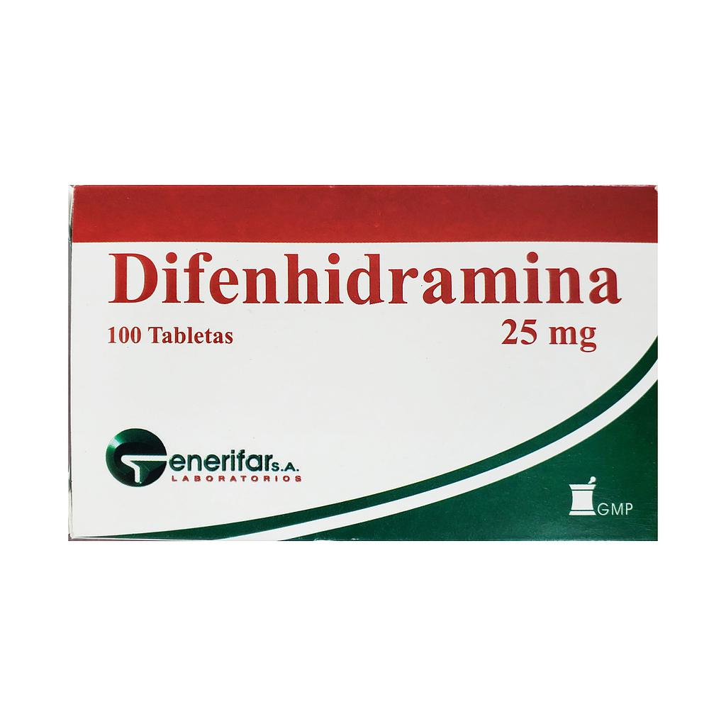 Difenhidramina Generifar 25mg x 100 Caps